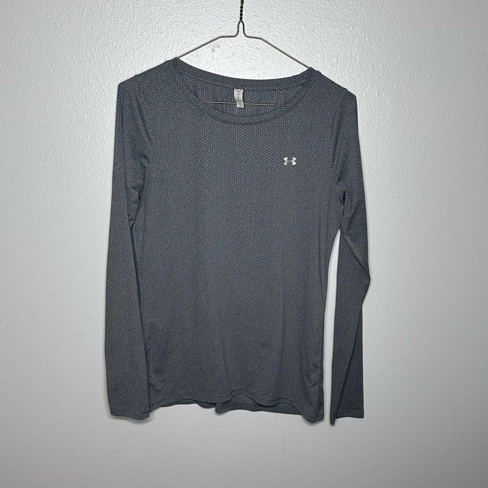 Under Armour Women Gray HeatGear Long Sleeveâ Athletic shirt size small